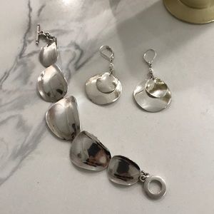 SS925  Art Deco inspired bracelet & earrings